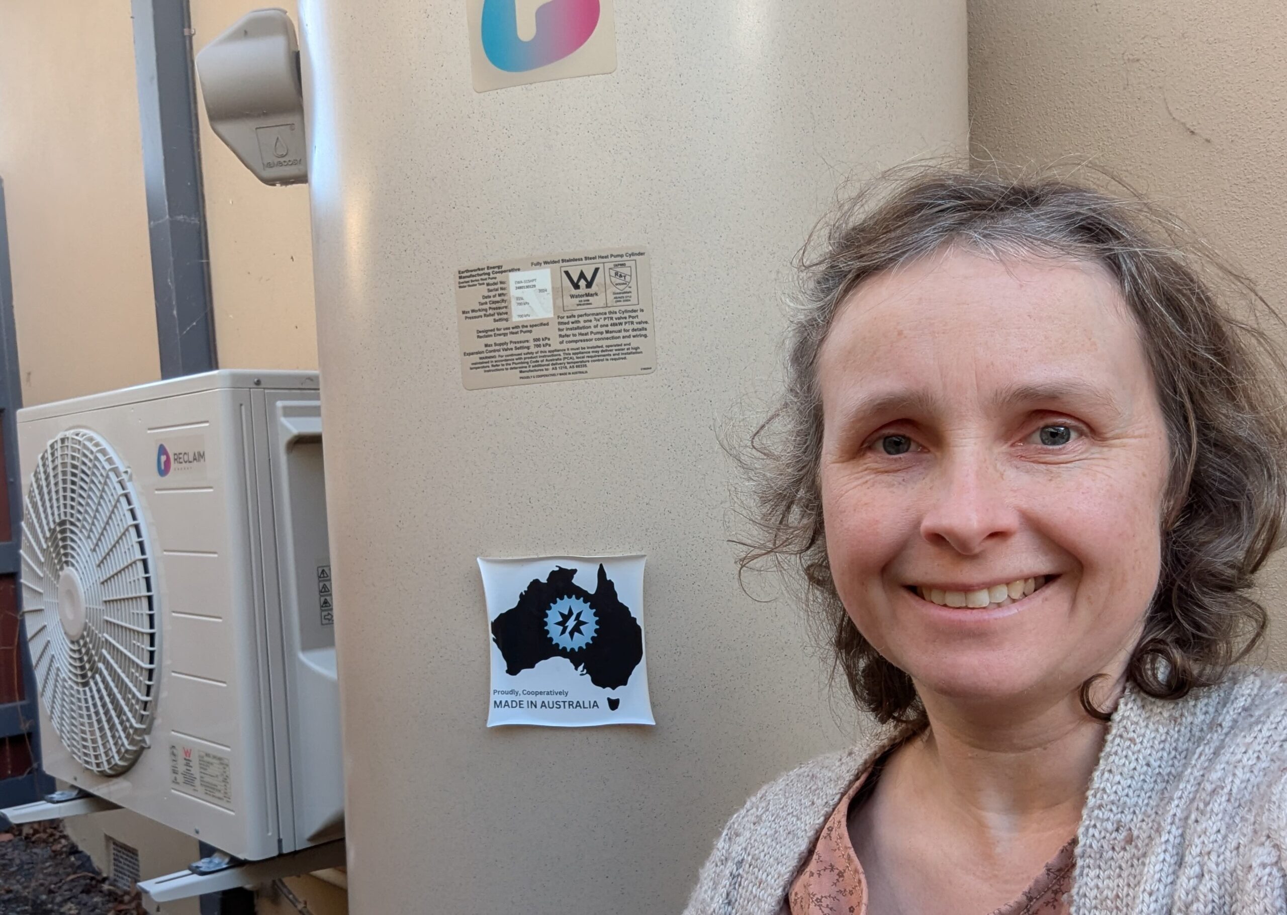 Repower The Dandenongs team member with Hot Water Heat Pump